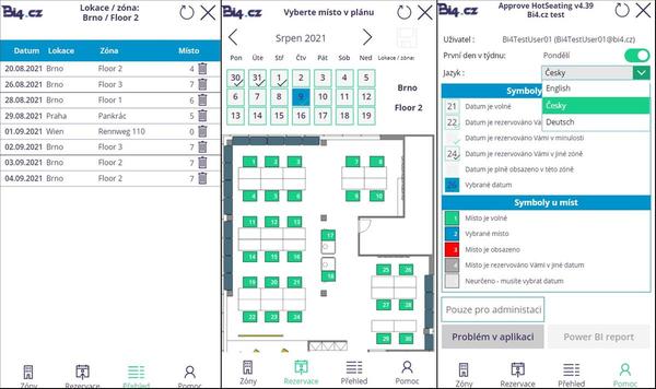 ukázka z aplikace Bi4 Approve HotSeating
