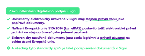 Právní náležitosti digitálního podpisu Signi