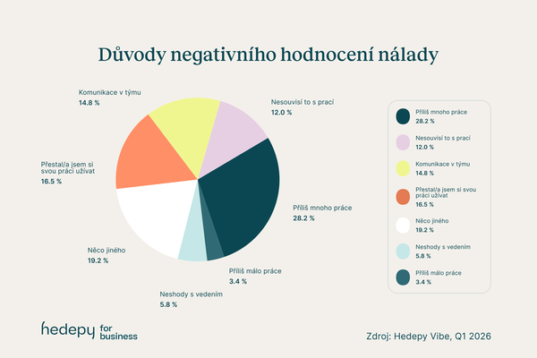 Důvody negativního hodnocení nálady, zdroj: Hedepy Vibe